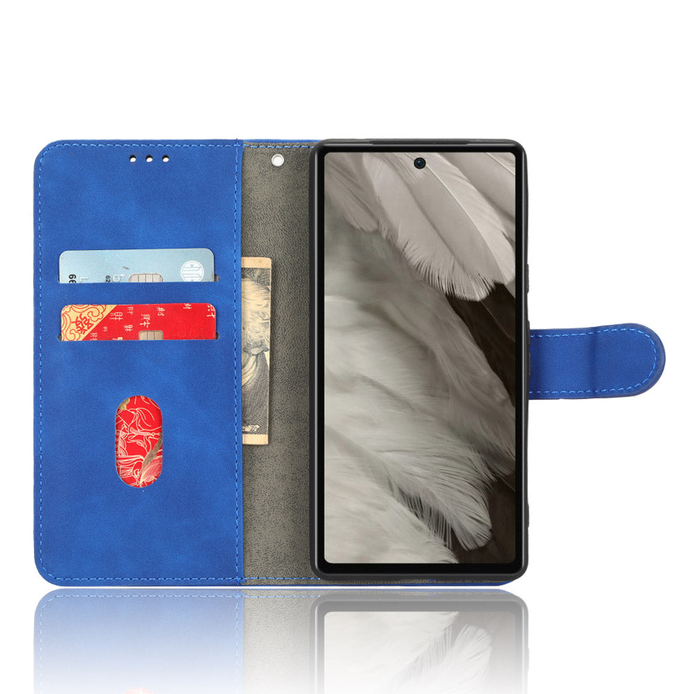 For Google Pixel 7a Skin-touch Feeling PU Leather Flip Wallet Case Full Protection Anti-wear Cell Phone Cover Stand with Wrist Strap For Google Pixel 7a Skin-touch Feeling PU Leather Flip Wallet Case Full Protection Anti-wear Cell Phone Cover Stand with Wrist Strap